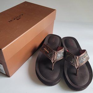 Coach Judy Sig Black - Brown/Bronze Sandals Size 6.5